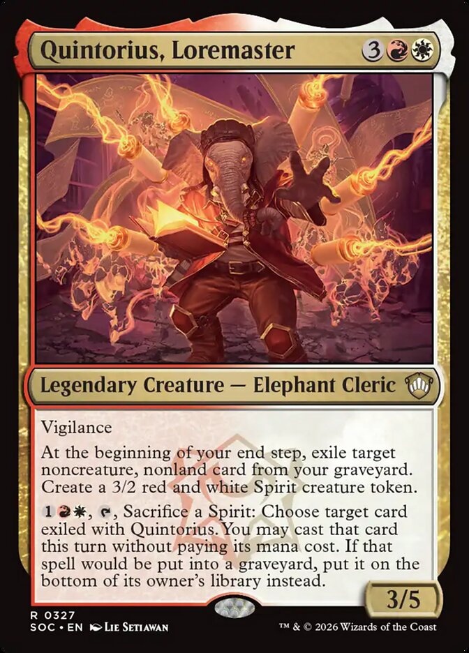 Quintorius, Loremaster, Secrets Of Strixhaven Commander Card Art