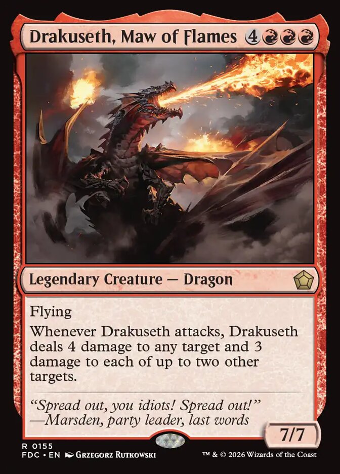 Drakuseth, Maw of Flames, Foundations Commander Card Art