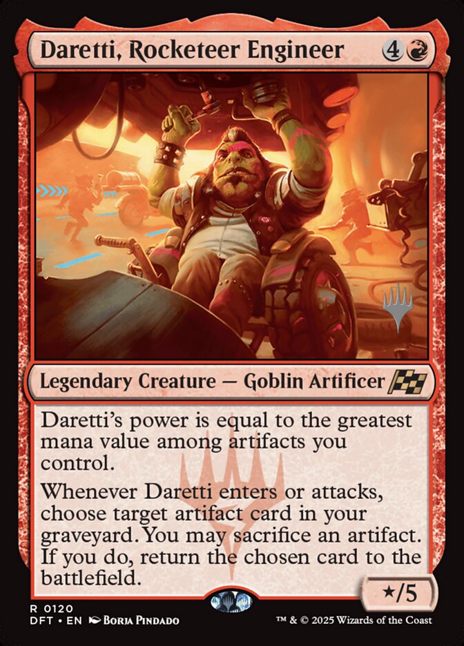 Daretti, Rocketeer Engineer, Aetherdrift Promos Card Art
