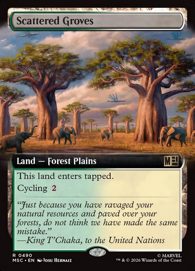 Scattered Groves, Marvel Super Heroes Commander Card Art
