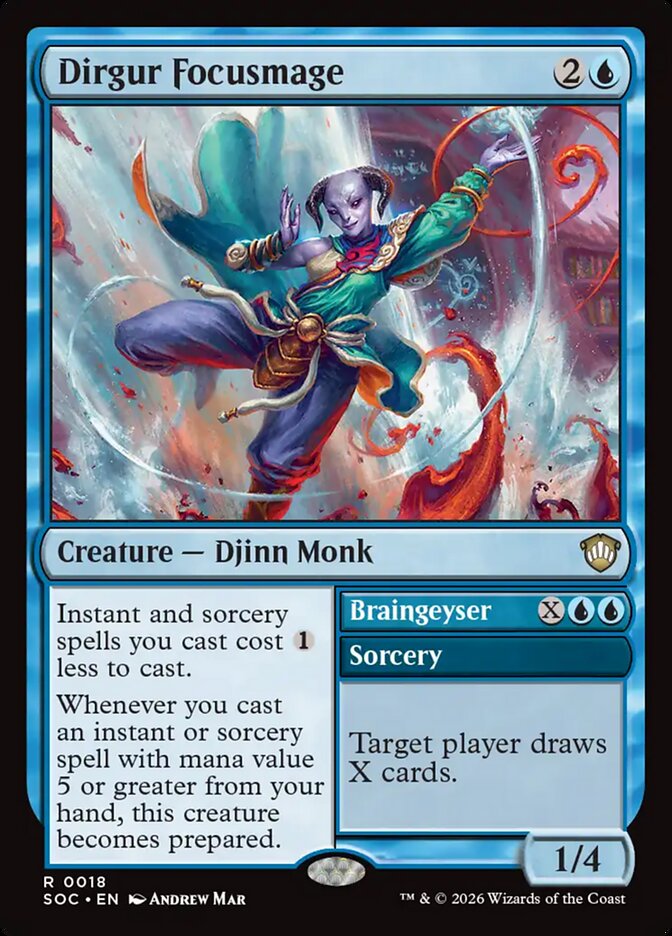 Dirgur Focusmage // Braingeyser, Secrets Of Strixhaven Commander Card Art