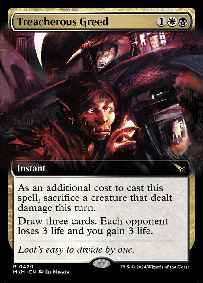 Treacherous Greed, Murders At Karlov Manor Card Art
