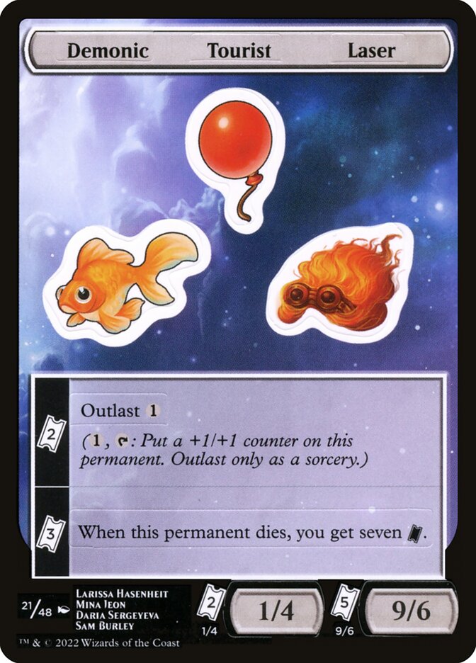 Demonic Tourist Laser, Unfinity Sticker Sheets Card Art