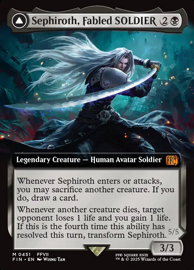Sephiroth, Fabled SOLDIER // Sephiroth, One-Winged Angel, Final Fantasy Card Art
