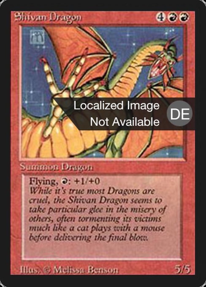 Shivan Dragon, Foreign Black Border Card Art