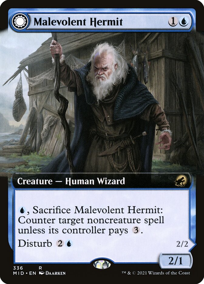 Malevolent Hermit // Benevolent Geist, Innistrad: Midnight Hunt Card Art
