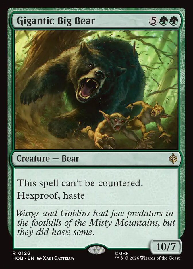 Gigantic Big Bear, The Hobbit Card Art