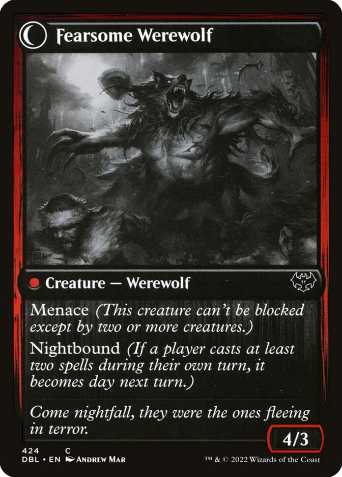 Fearful Villager // Fearsome Werewolf - Foil