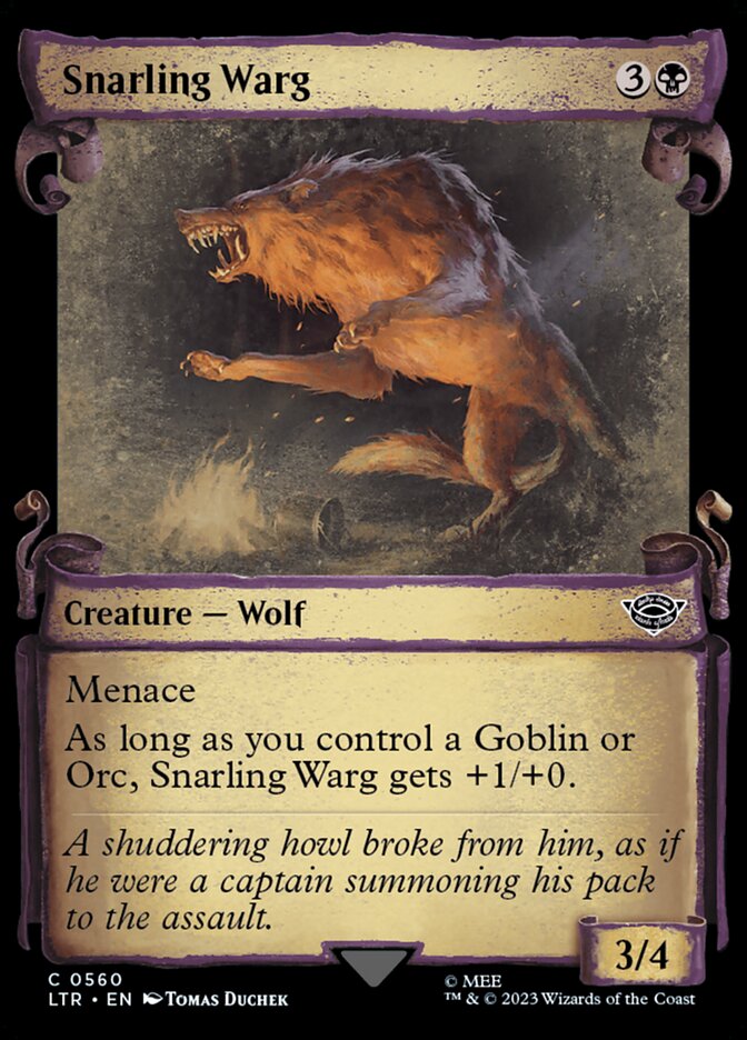 Snarling Warg, The lord of the rings: tales of middle-earth Card Art