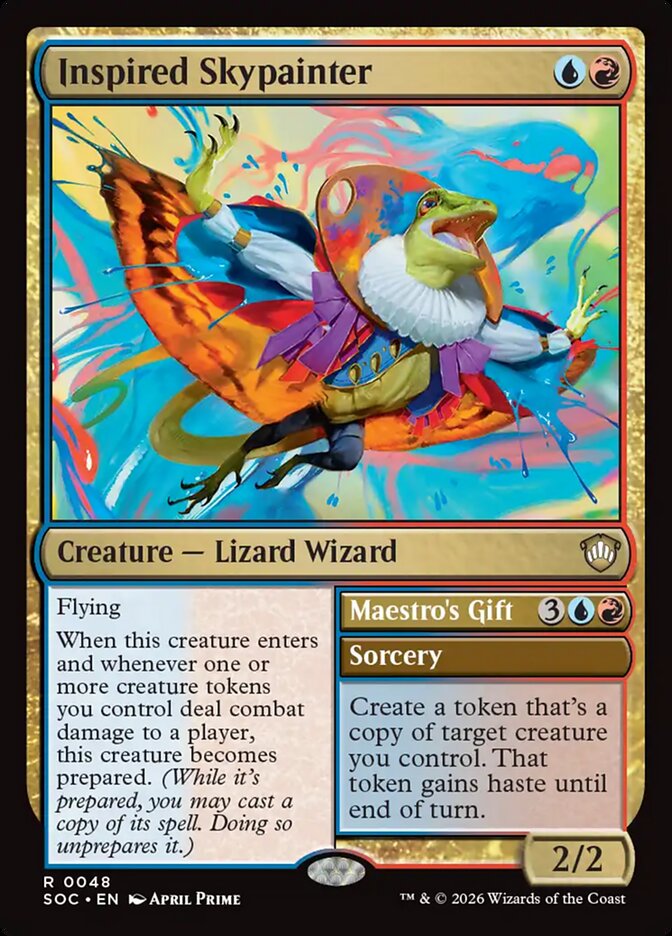 Inspired Skypainter // Maestro's Gift, Secrets Of Strixhaven Commander Card Art