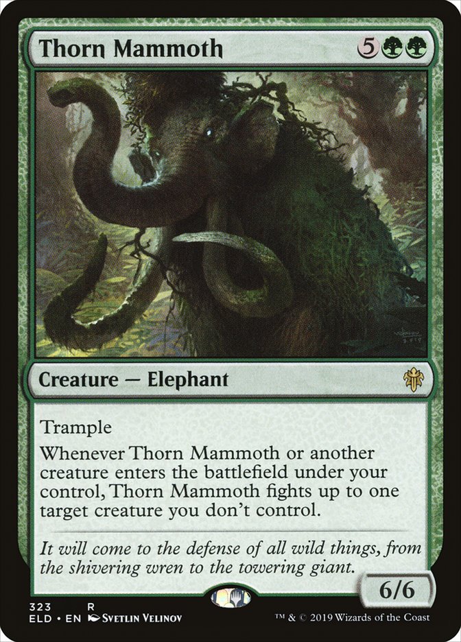 Thorn Mammoth, Throne of eldraine Card Art
