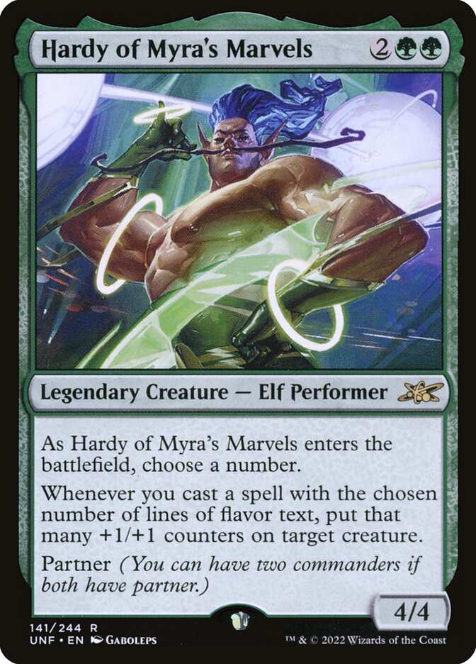 Hardy of Myra's Marvels, Unfinity Card Art