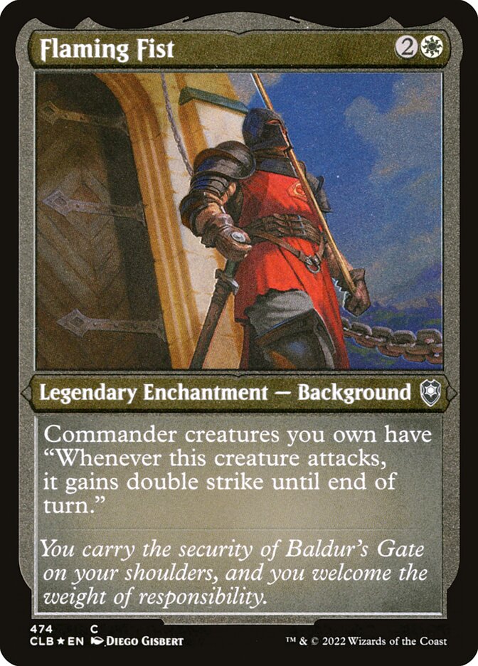 Flaming Fist - Etched Foil