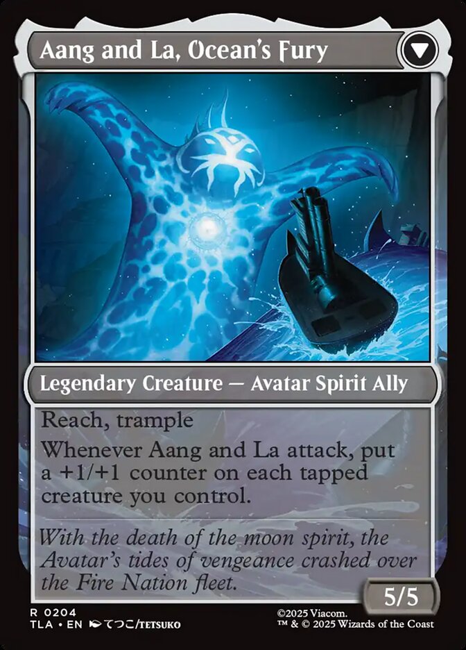Aang, Swift Savior // Aang and La, Ocean's Fury, Avatar: The Last Airbender Card Art