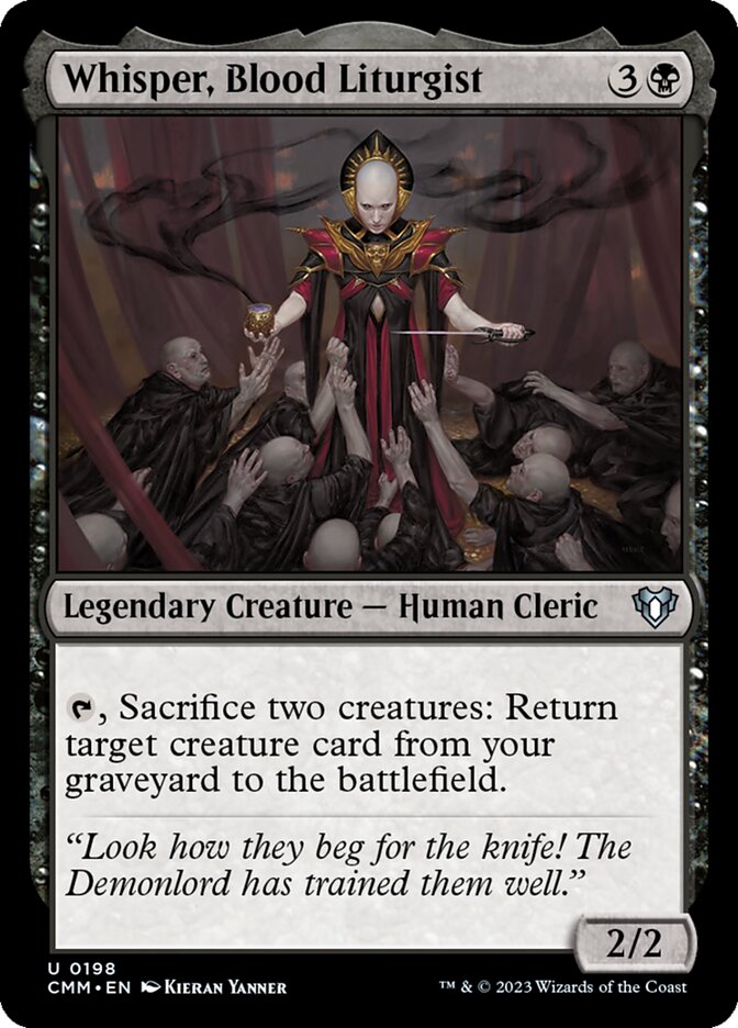 Whisper, Blood Liturgist, Commander masters Card Art