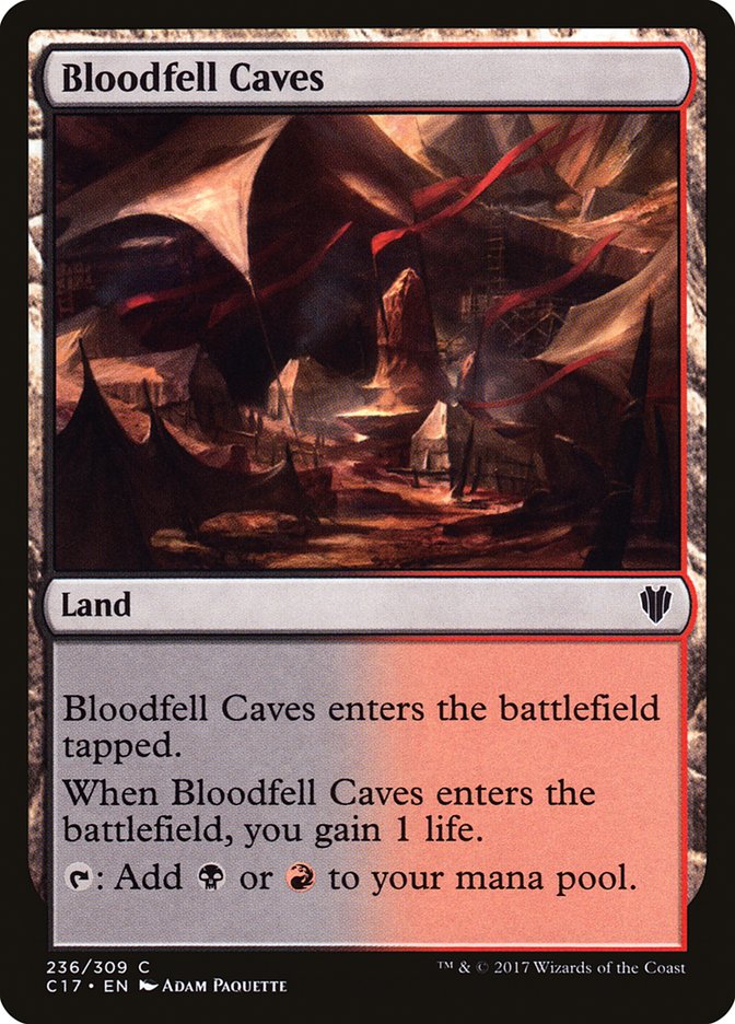 Bloodfell Caves, Commander 2017 Card Art