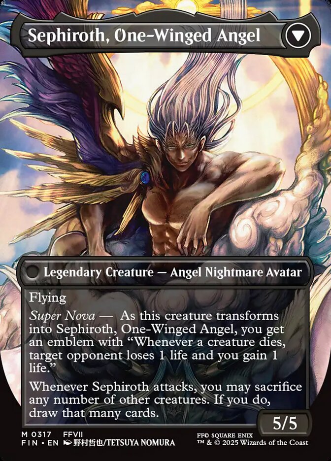 Sephiroth, Fabled SOLDIER // Sephiroth, One-Winged Angel, Final fantasy Card Art