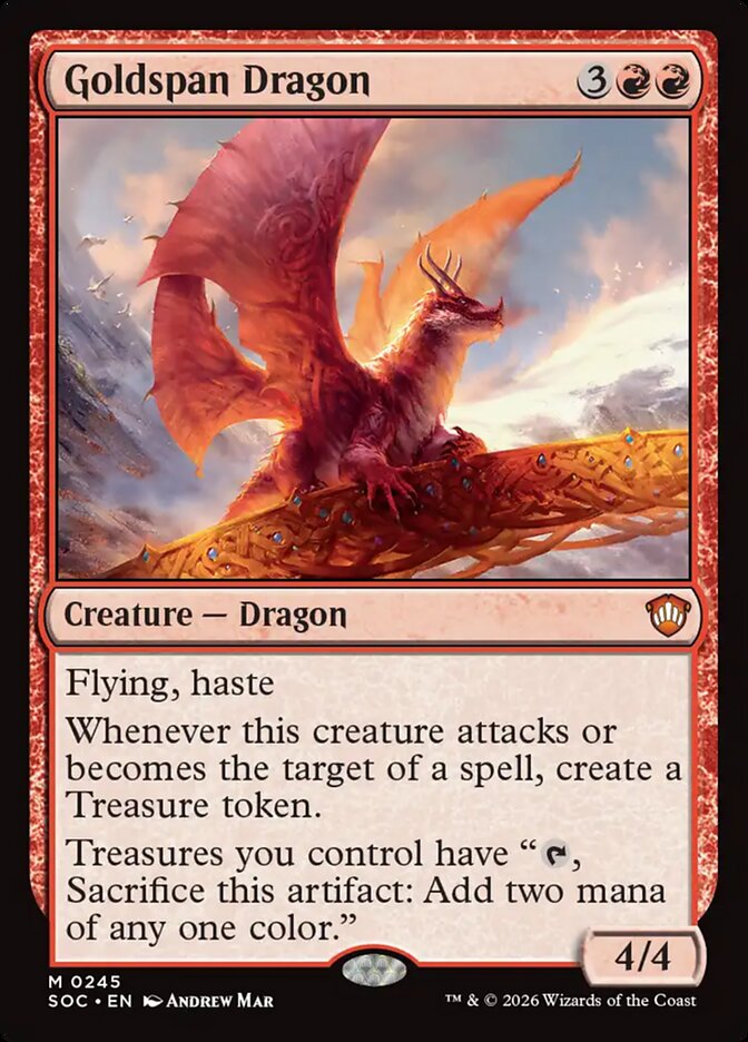 Goldspan Dragon, Secrets Of Strixhaven Commander Card Art