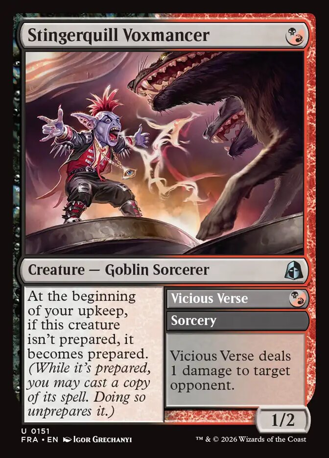 Stingerquill Voxmancer // Vicious Verse, Reality Fracture Card Art