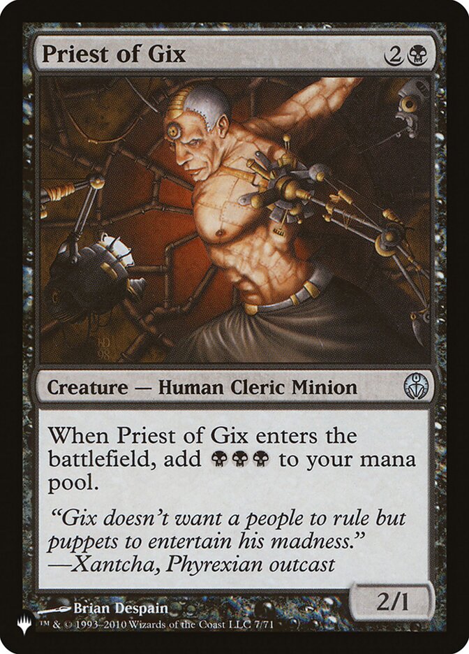 Priest of Gix, The List Card Art