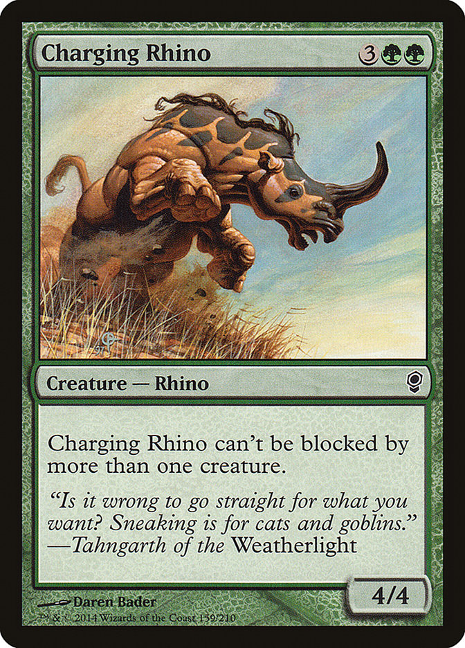 Charging Rhino, Conspiracy Card Art