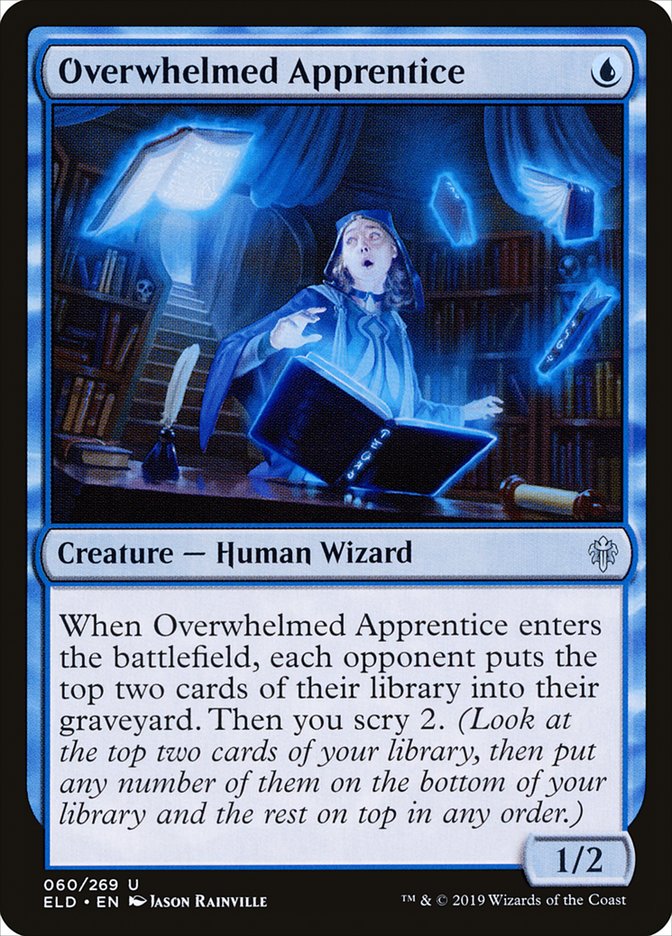 Overwhelmed Apprentice, Throne of eldraine Card Art