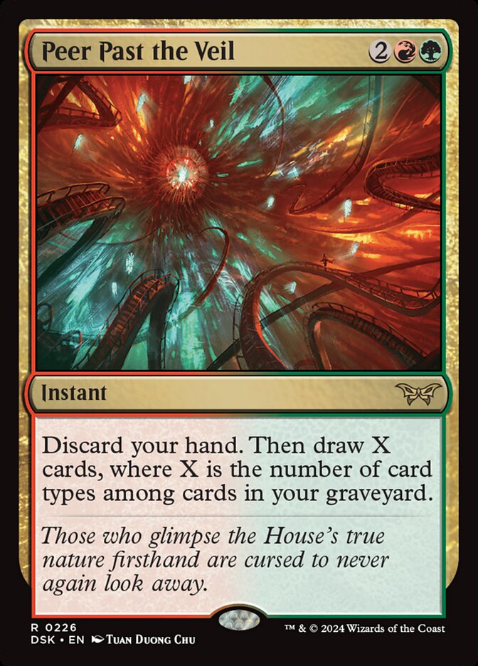 Peer Past the Veil, Duskmourn: house of horror Card Art