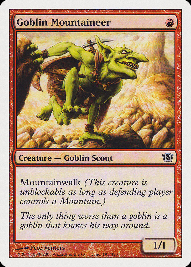 Goblin Mountaineer, Ninth edition Card Art