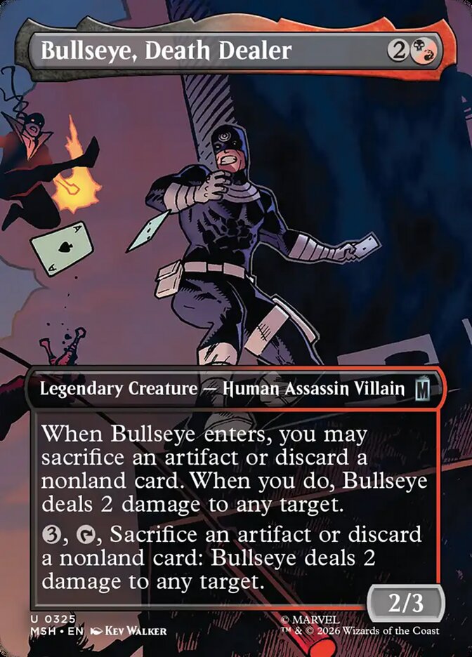Bullseye, Death Dealer, Marvel Super Heroes Card Art