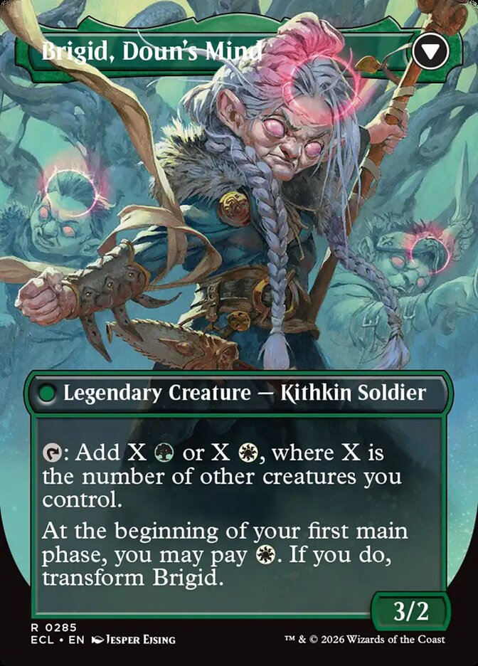 Brigid, Clachan's Heart // Brigid, Doun's Mind, Lorwyn Eclipsed Card Art