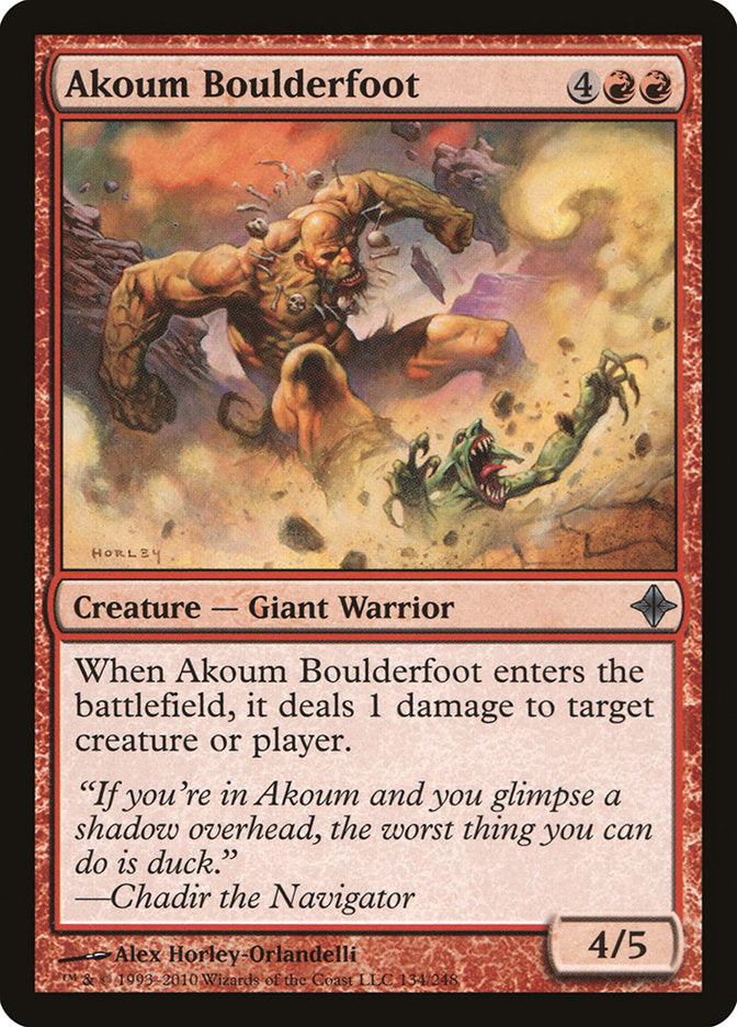 Akoum Boulderfoot, Rise of the eldrazi Card Art