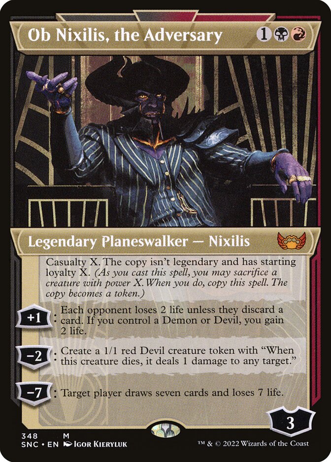Ob Nixilis, the Adversary, Streets of new capenna Card Art