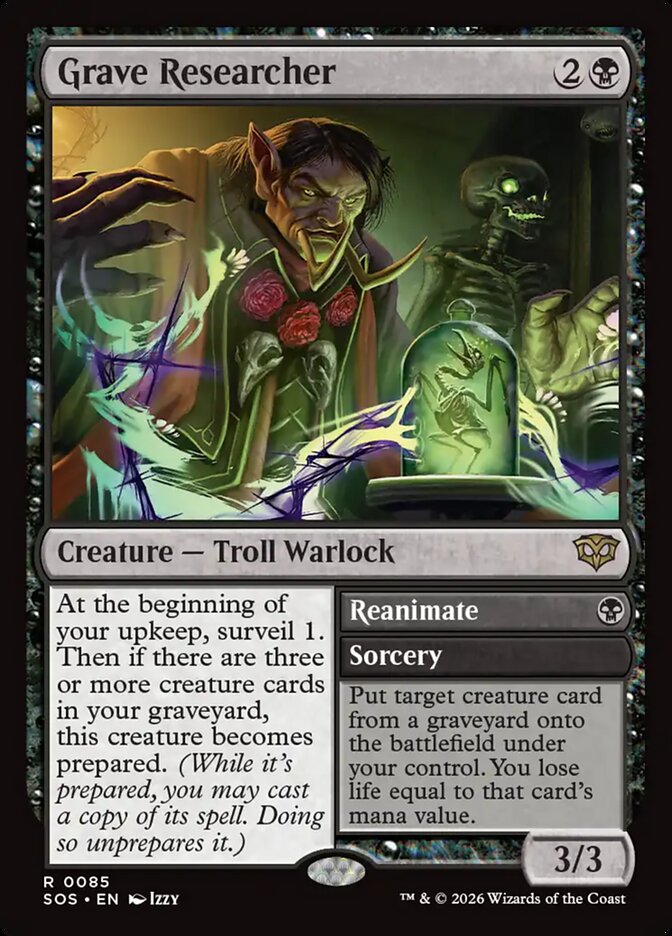 Grave Researcher // Reanimate, Secrets Of Strixhaven Card Art