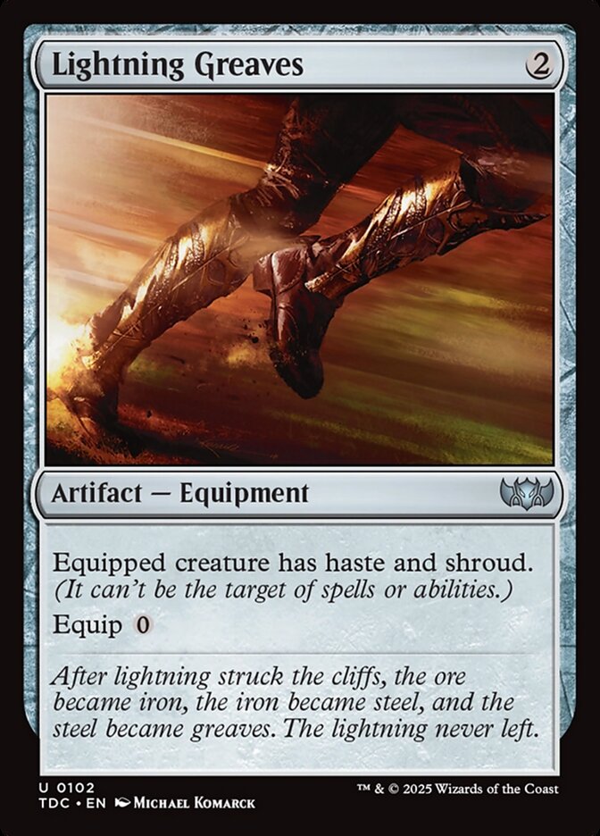 Lightning Greaves, Tarkir: dragonstorm commander Card Art