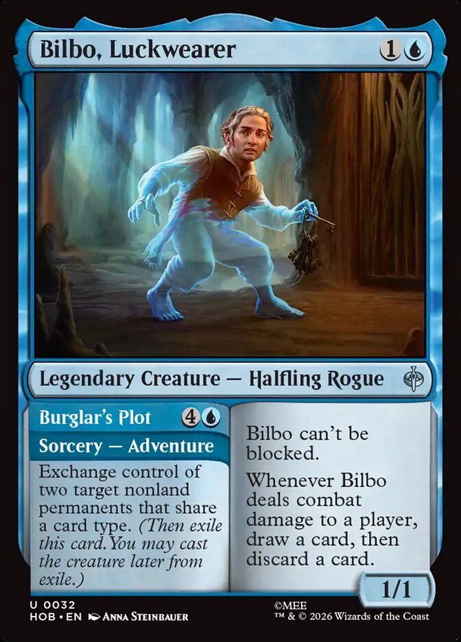 Bilbo, Luckwearer // Burglar's Plot, The Hobbit Card Art