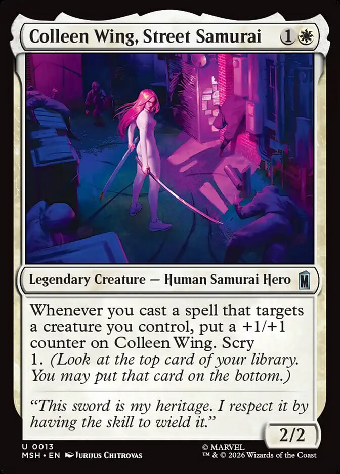 Colleen Wing, Street Samurai, Marvel Super Heroes Card Art