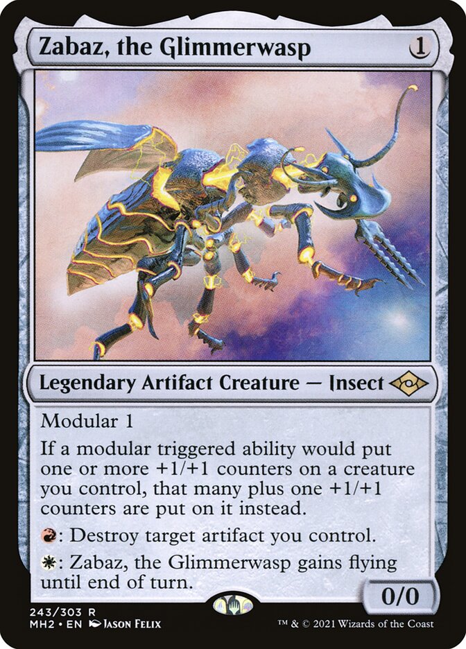Zabaz, the Glimmerwasp, Modern horizons 2 Card Art