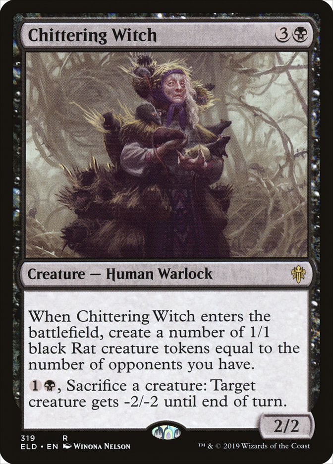 Chittering Witch, Throne of eldraine Card Art