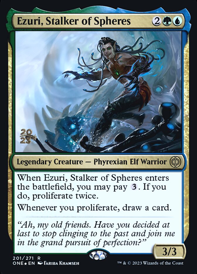 Ezuri, Stalker of Spheres, Phyrexia: all will be one promos Card Art