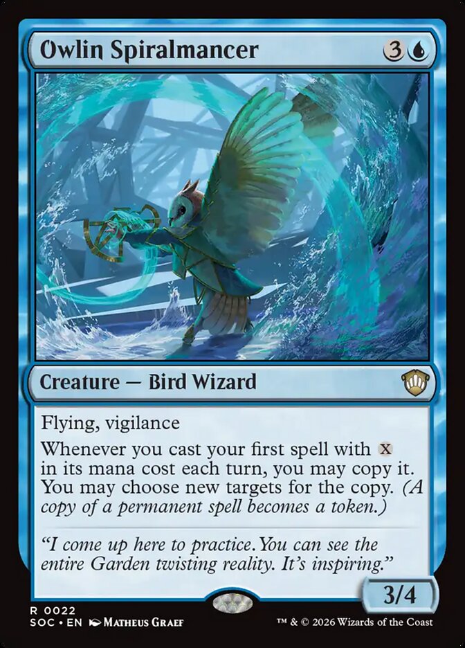 Owlin Spiralmancer, Secrets Of Strixhaven Commander Card Art