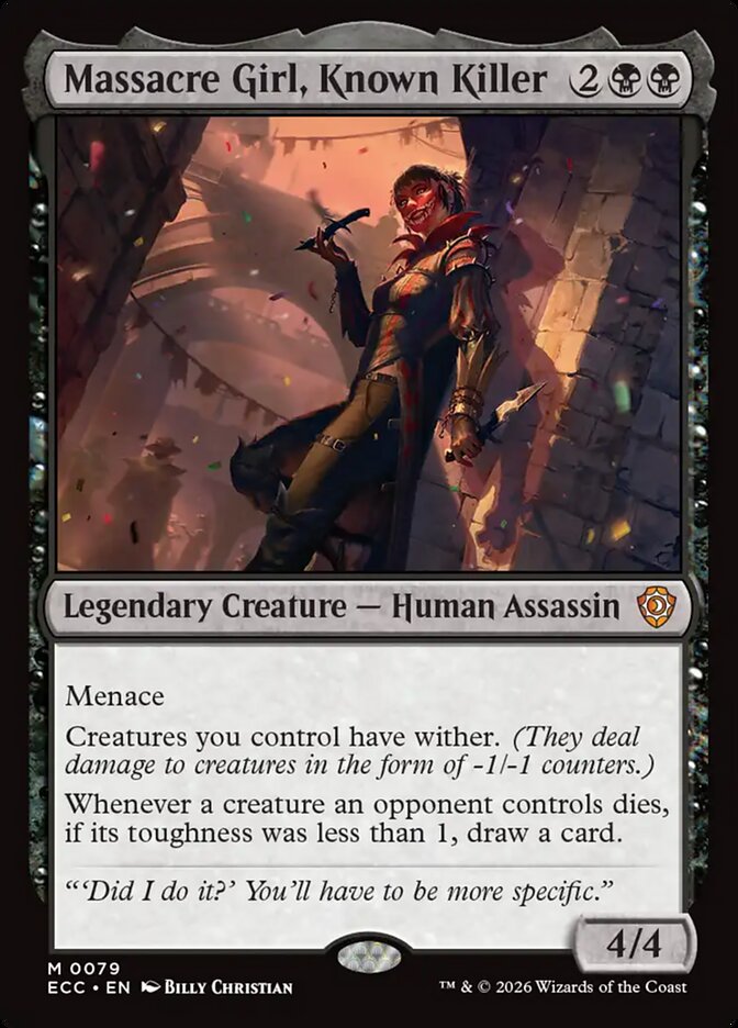 Massacre Girl, Known Killer, Lorwyn Eclipsed Commander Card Art