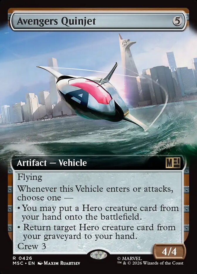 Avengers Quinjet, Marvel Super Heroes Commander Card Art
