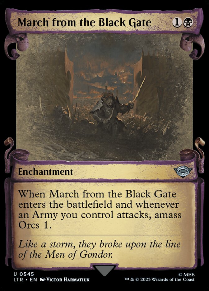 March from the Black Gate, The lord of the rings: tales of middle-earth Card Art
