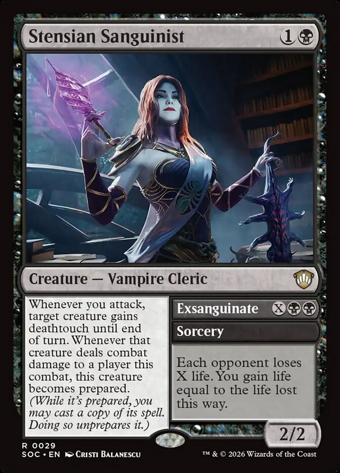 Stensian Sanguinist // Exsanguinate, Secrets Of Strixhaven Commander Card Art