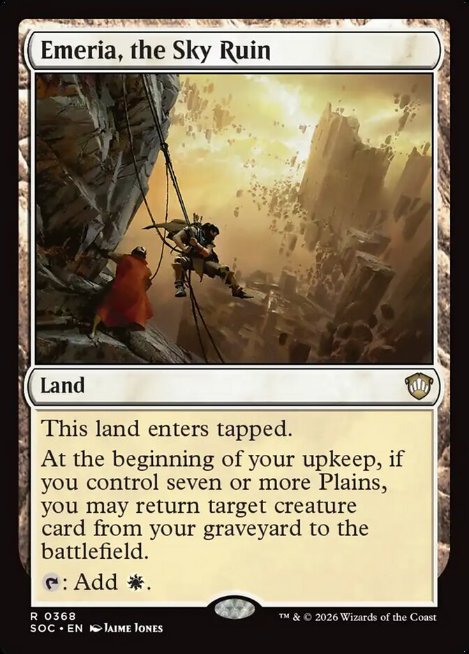 Emeria, the Sky Ruin, Secrets Of Strixhaven Commander Card Art