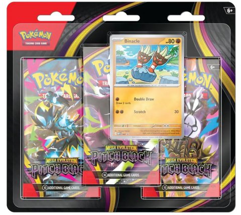 Pokémon - 3P Blister Pack - Mega Evolution 5.0 - Pitch Black (Max 1st per hushåll)