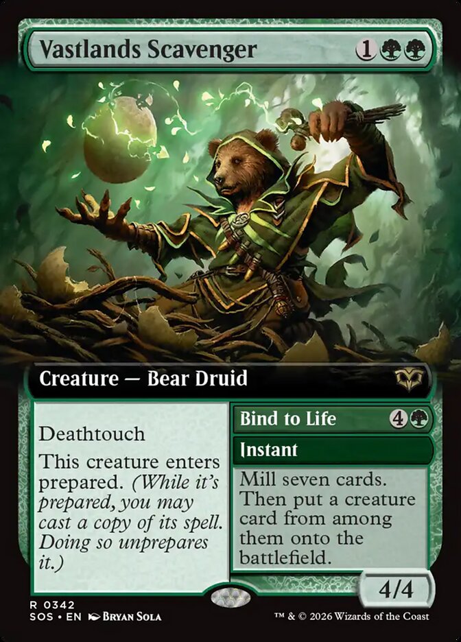 Vastlands Scavenger // Bind to Life, Secrets Of Strixhaven Card Art
