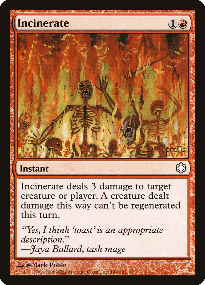 Incinerate, Coldsnap Theme Decks Card Art