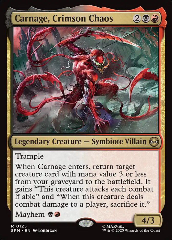 Carnage, Crimson Chaos, Marvel'S Spider-Man Card Art