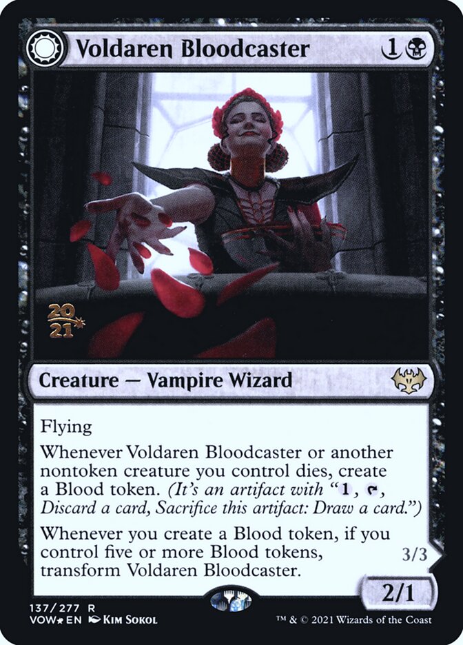 Voldaren Bloodcaster // Bloodbat Summoner, Innistrad: crimson vow promos Card Art